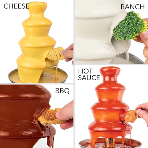 Opal-Schokoladenbrunnen, Edelstahl-Brunnen-Set, elektrische 3-Tier -Maschine mit heißem Schmelztiegel-Boden, 500ML,heiße und flüssige Schokolade für Brunch, Partys, Weihnachten, Silvester (OCF17)