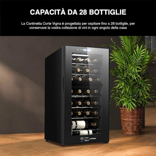 Wintem Cantinetta Vino Refrigerata Elegante - Doppia Temperatura Personalizzabile, Frigorifero Termoelettrico con Display LED Touchscreen | Capacità 28 Bottiglie 82L - Regalo di Natale - immagine 3