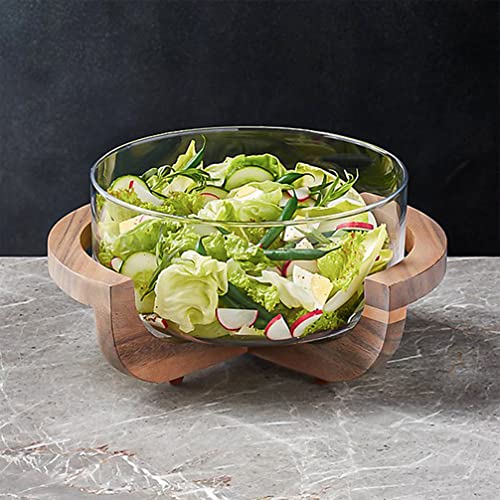 Le'Raze 8541921245 Large Glass Salad Bowl - Microwave & Dishwasher Safe - Centerpiece Serving Bowl thumb #6