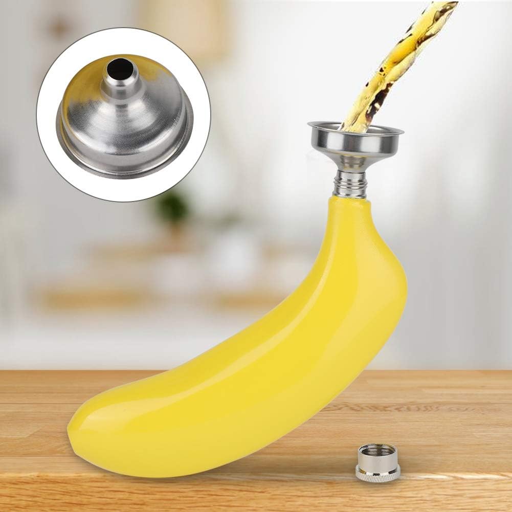 Joyzan Pocket Hip Flask, Stainless Steel Leak Proof Funnels Banana Shaped Portable Alcohol Whiskey Rum Vodka Drink Bottle Wine set Liquor Men Traveling Fishing Hunting Hiking Camping Women Gift 5oz