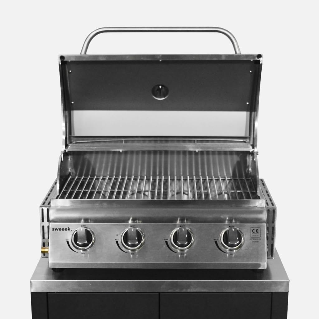 Alice's Garden Barbecue a Gas a 4 bruciatori Argento- 73x60x74 cm