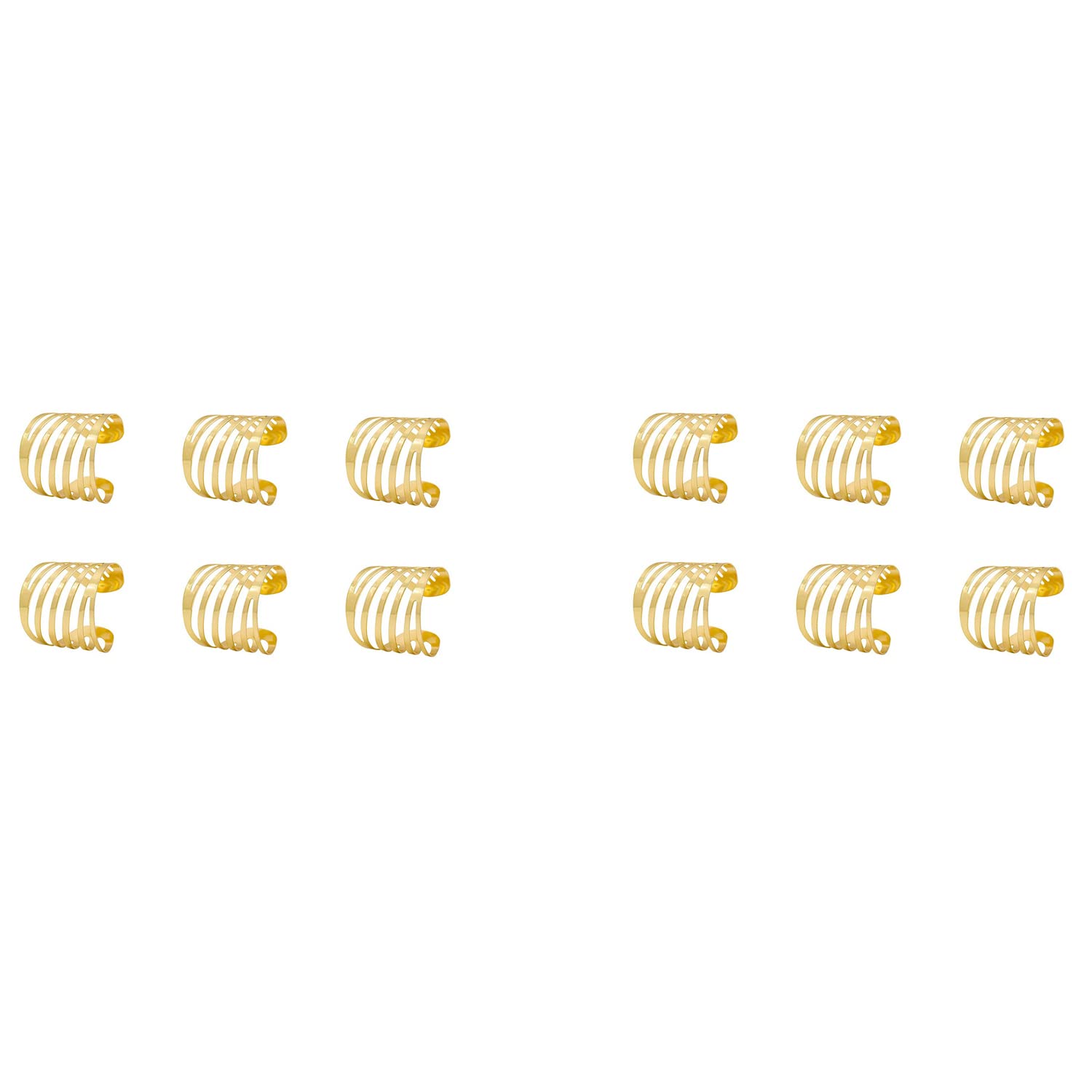 Hndhbfgrt Gold Napkin Rings Set of 12, Hollow Napkin Ring Holder for Wedding Christmas Family Gathering Table Decoration