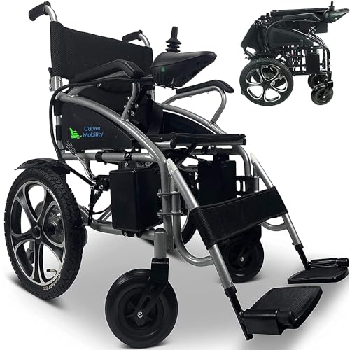 Alton All Terrain Heavy Duty Powerful Dual Motor Foldable Electric Wheelchair Motorized Power Wheelchairs Silla de Ruedas Electrica para Adultos. Supports up to 265 lbs - Weight 99 lbs (Black)