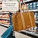 Reusable Insulated Grocery Bag - Canvas, Leak Proof, X Large Cooler Bag, Insulated Shopping Bags for Groceries, Travel Cooler Bag for Frozen and Hot Food with Zippered Top (Caramel)