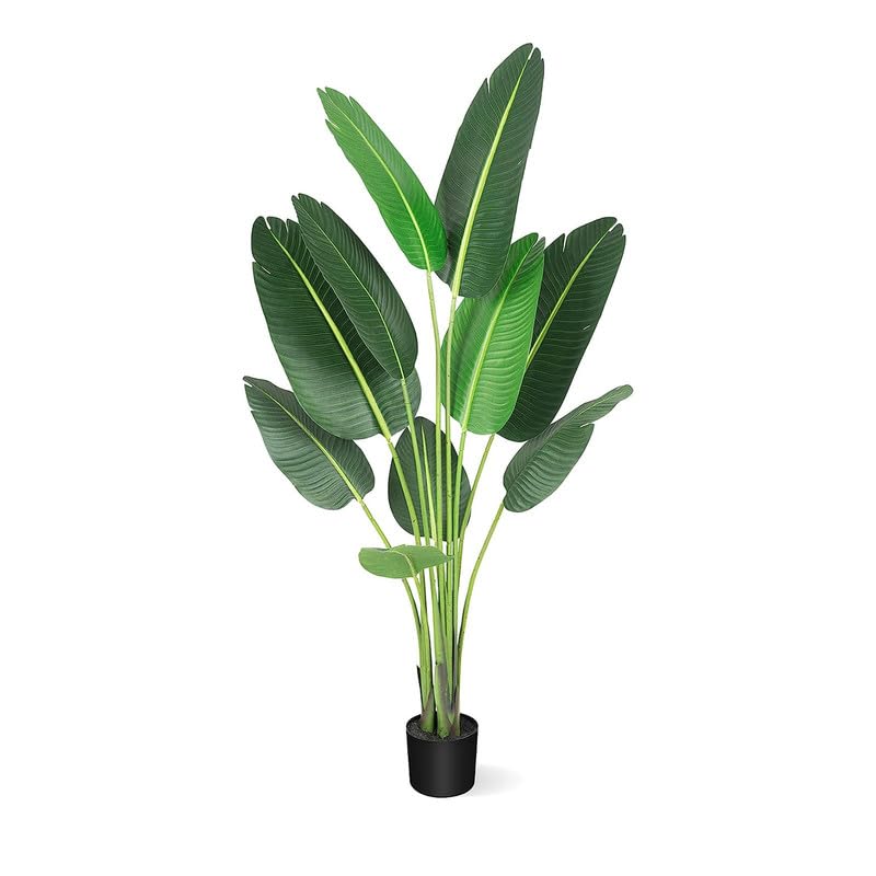IDEALHOUSE 4ft Artificial Bird of Paradise Palm Tree, Realistic Faux Plant, Indoor/Outdoor, Low Maintenance, Perfect Housewarming Gift