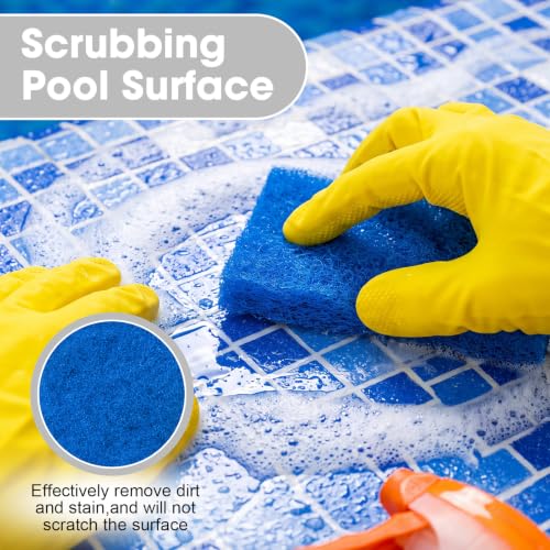 Image of Eccliy 40 Pcs Non Scratch Scrubbing Pad Reusable Kitchen Dish Scrubber Scouring Sponge Pads Multi Purpose for Kitchen Household Cleaning Supplies, 10 x 4 Inch (Blue)