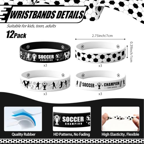 Image of 24 Pack Soccer Party Favors, 12 Soccer Sunglasses and 12 Wristbands, Soccer Goodie Bag Stuffers, Team Gifts, Birthday Party, Game Day Photo Props & Daily Styling for Kids Teens Adults (Soccer Theme)