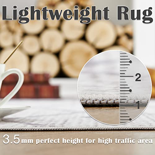 Jinchan Runner Rug 2X5 Hallway Grey Modern Rug Kitchen Soft Rug Indoor Mat Geometric Print Floor Cover Thin Carpet Non Slip For Bathroom Bedroom Dining Room Living Room Office #TOP4