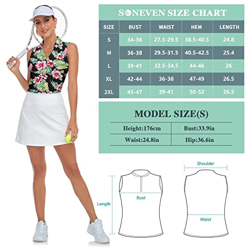 Women's Sleeveless Polo Golf Shirts Quick Dry 50+ Uv Protection V-Neck With Collar Lightweight Tennis Tank Tops #TOP6