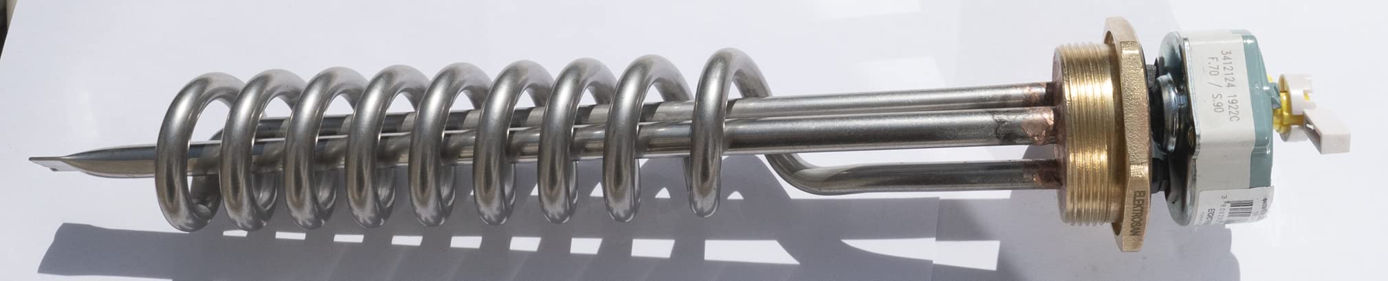 Heating Element with Thermostat 6/4 Inch Thread 3kW Safety Thermostat Solar Hot Water Tank Stainless Steel Bolier Heater Thermowatt High Temperature Range 0-70°C Safety Temperature Limiter: 90°C