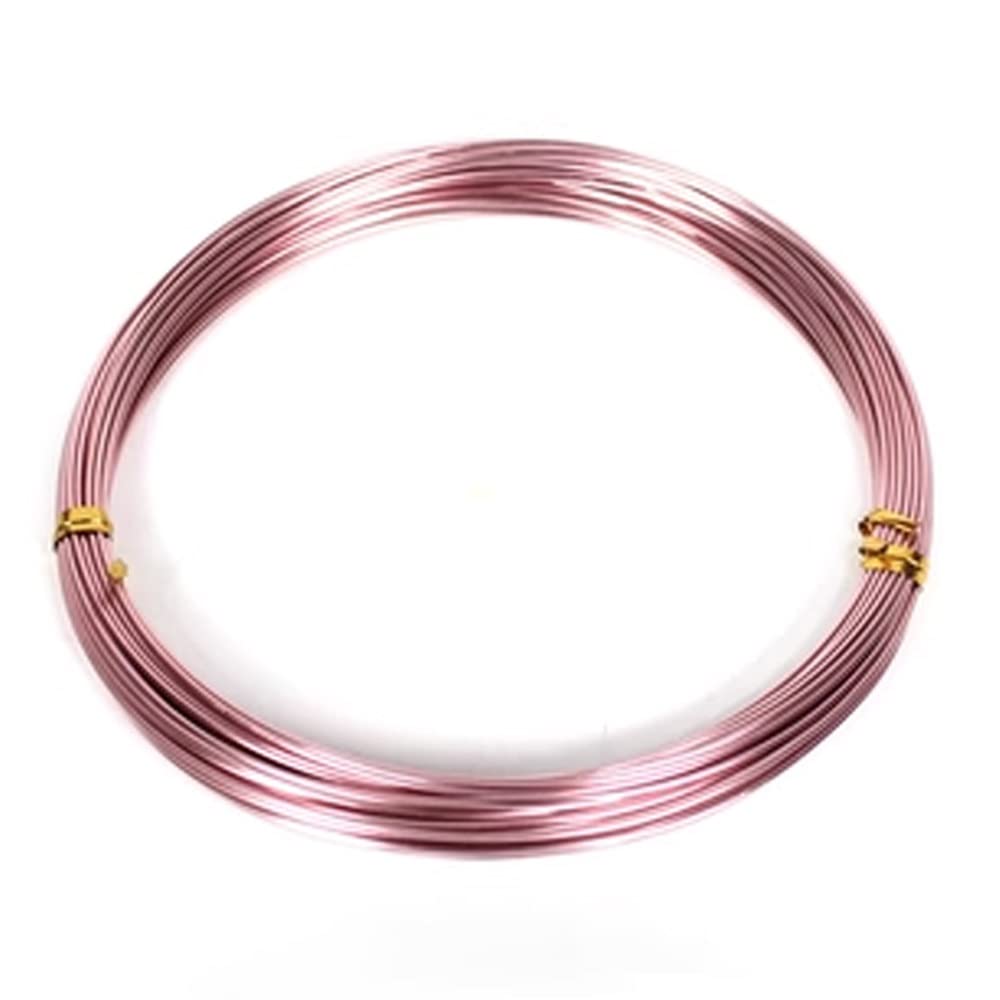 Basteldraht, 10 m Aluminiumdrähte for die DIY-Schmuckherstellung – weiches Metall in verschiedenen Durchmessern und Farben(Pink,3mm)