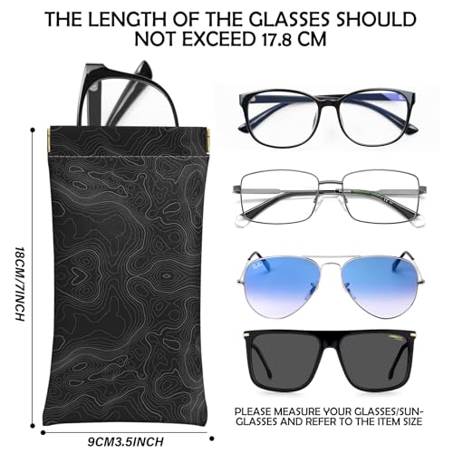 Image of 2 PCS Glasses Eyeglass Sunglasses Case Pouch Soft PU Leather Cute Aesthetic with Cleaning Cloth for Boys Men Man