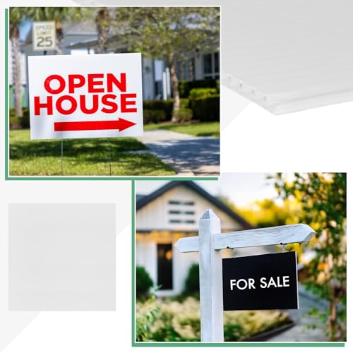 Image of M METERXITY 5-Pack Corrugated Plastic Sheets, 16 Inch x 16 Inch Waterproof Blank Corrugated Poster Board Yard Signs for Garage Sale /Office /Classroom /Party /Lawn Sign Road [3mm Thick, White]