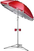 Wondershade Portable Sun Shade Umbrella, Lightweight Adjustable Instant Sun Protection - Red