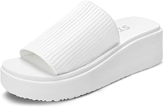 Platform Sandals Women Cute Chunky Slides with Comfort Memory Foam