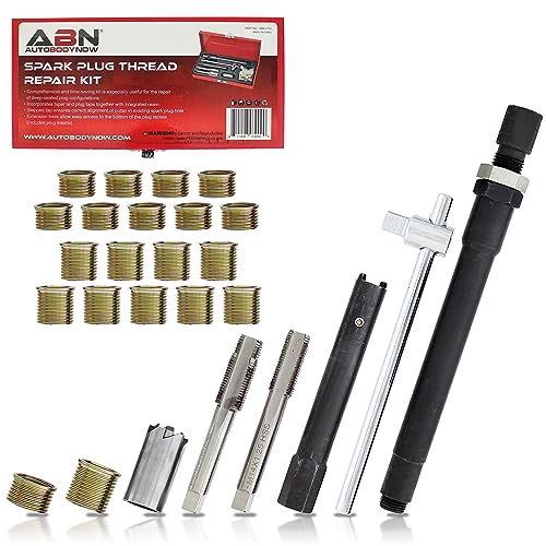ABN Spark Plug Thread Repair Rethreading Set, 14mm Metric – Rethreading Tool Kit – Comprehensive Taps, Inserts, & More by ABN - Used condition - US$57.45