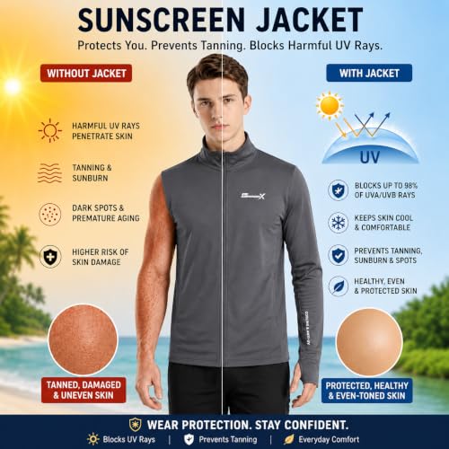 Image of FUNKY MONKEY UV ArmourX UV Protection Sunscreen with Mesh Ventilation Jacket | Anti-Tan Cooling Jacket | Lightweight Quick Dry Summer