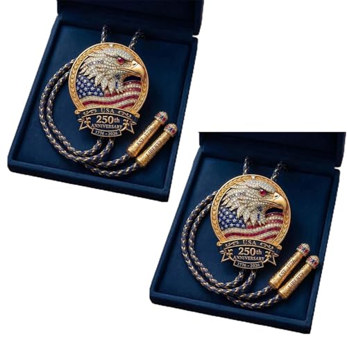 Bolo tie Aigle du 250e anniversaire USA accessoire cowboy haut de gamme