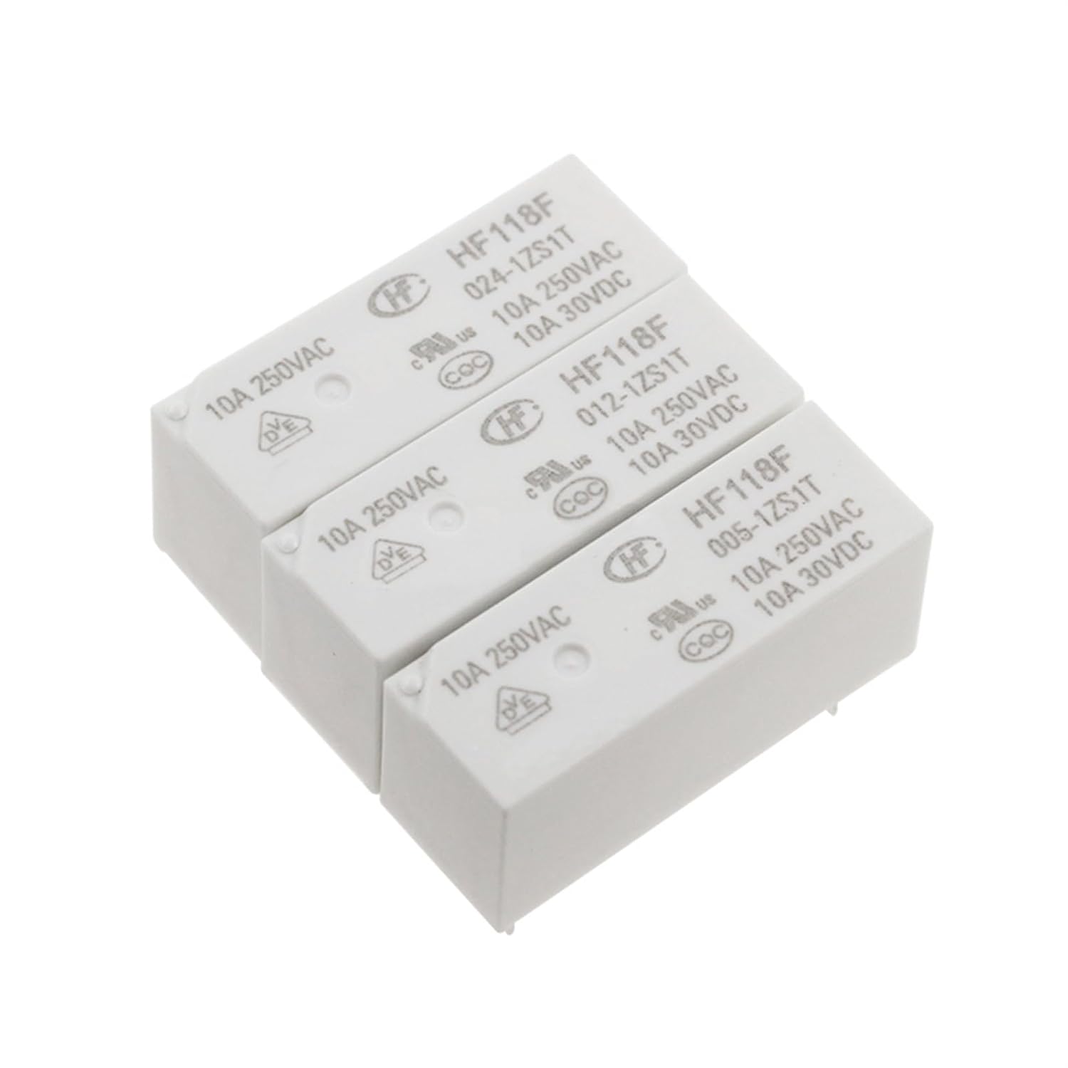 10個/ロット HF118F -05 012 024-1ZS1T 5ピン 10A リレー 5V 12V 24VD HF118F-01