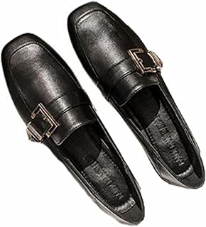 Mocassini da Donna Cinturino con Fibbia Décolleté Slip-on scollati Eleganti Scarpe con Tacco Basso in Pelle Traspirante per Abbigliamento da Strada