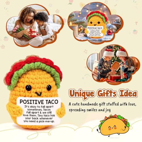 Image of Crochet Toys, Handmade Positive Penguin Toy, Office Desk Decor and Crochet Gifts for Women Men, Baby Doll Toy for Baby Room Decor