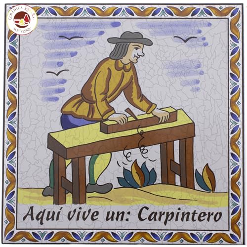CERÁMICA ESPAÑA SOUVENIRS | Azulejo trabajos | Azulejos profesiones | Azulejos oficios | Azulejo decorativo | Modelo P09 | 15x15x0.5 cm