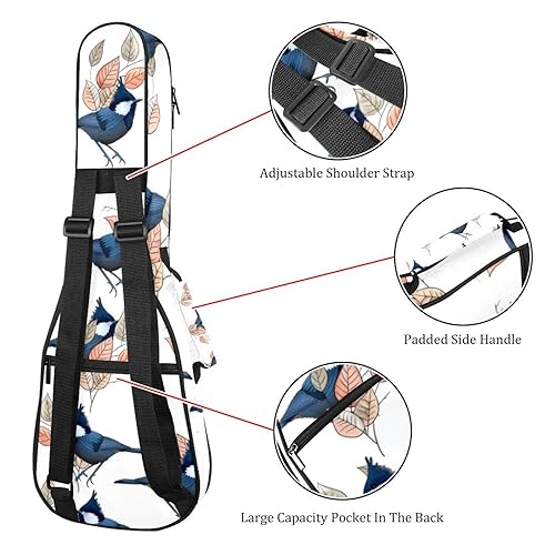 JRHEJTHH Durable Ukulele Bag Water Resistent Ukulele Case with Adjustable Shoulders for 21 23 24 inch Thick Padding Black Chickadee - Les Beatles, Paul McCartney, John Lennon, RIngo Starr, George Harrison JRHEJTHH Durable Ukulele Bag Water Resistent Ukulele Case with Adjustable Shoulders for 21 23 24 inch Thick Padding Black Chickadee – Image 4