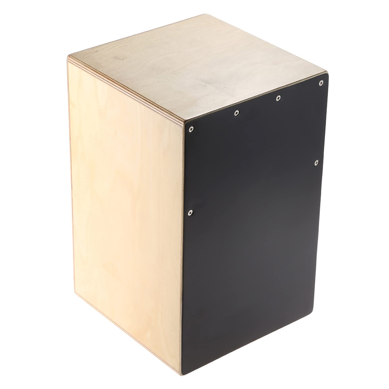 Cajon nero in legno tamburo tamburo tamburo strumento a percussione con piedini in gomma 23 x 24 x 37 cm