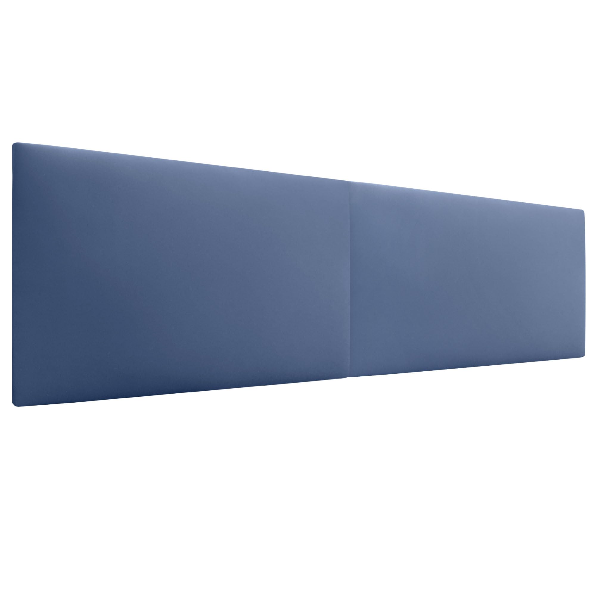 DHOME Testiera in similpelle o tessuto Acualine Liscio DUAL divisa in 2 pezzi Testiera imbottita di fascia alta Tappezzeria moderna (Similpelle Blu, 180cm Dual (Letto 180/190))