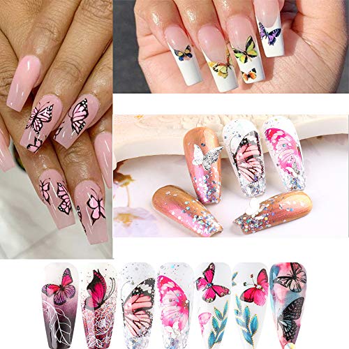 LABOTA 48 Blätter Schmetterling Nail Art Wassertransfer Aufkleber Abziehbilder, Schmetterling Nagelsticker Selbstklebend… – Bild 6