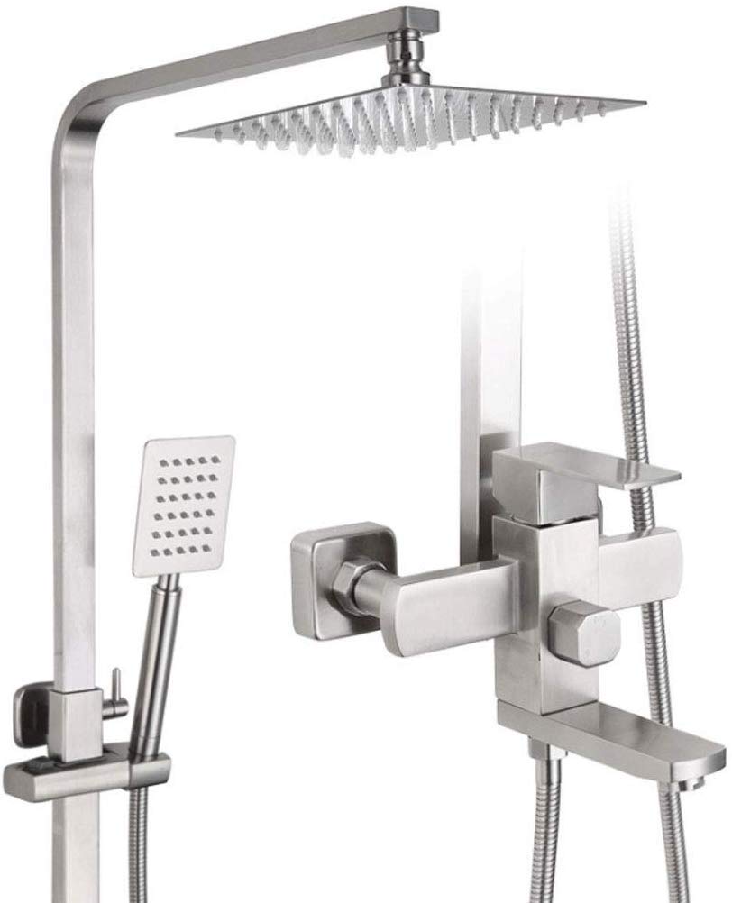 Wall Mounted Shower Mixer Set Bathroom 304 Stainless Steel Rainfall Shower Head Combo Set Shower Systems
