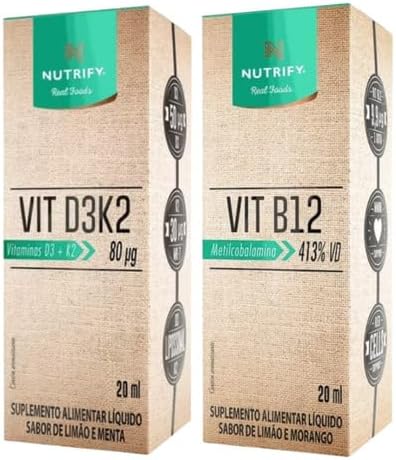 Kit Vitamina B12 Metilcobalamina 20ml + Vitamina D3K2 20ml Nutrif...