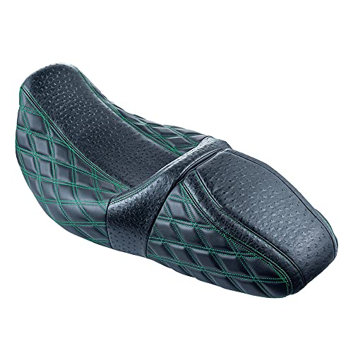 Advanblack Gel Touring 2 Up Seat Fit for 2009+ Harley Touring Models(Green Stitching, Raptor Seat) - Thumbnail 4