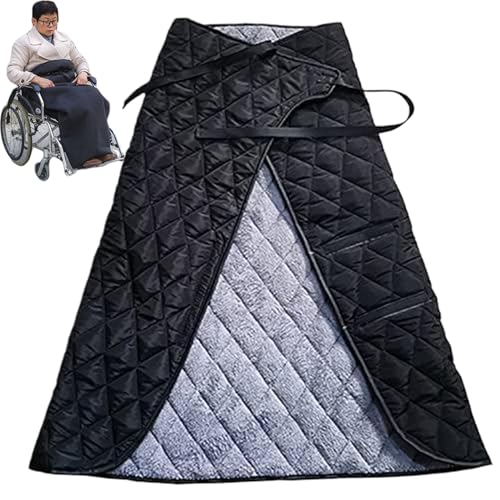 Manta de silla de ruedas, una manta de revestimiento de forro de viento impermeable a prueba de agua de 46 pulgadas con cintas de pasta, una cómoda cubierta de silla de ruedas para ancianos para pers