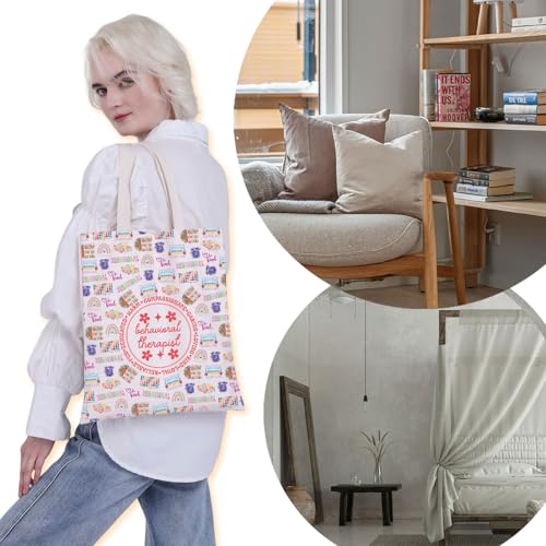 VAMSII Behavioral Therapist Tote Bag Behavior Analyst Gift Healthcare Behavior Technician Gift (Behavioral tote)3