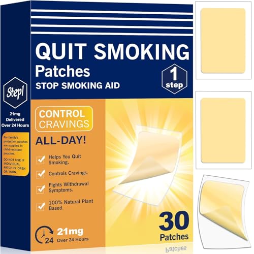 Nicotine Patches Step 1 - Quit Stop Smoking Aids That Work - 21 mg Easy & Smoking Patches - 64 Count