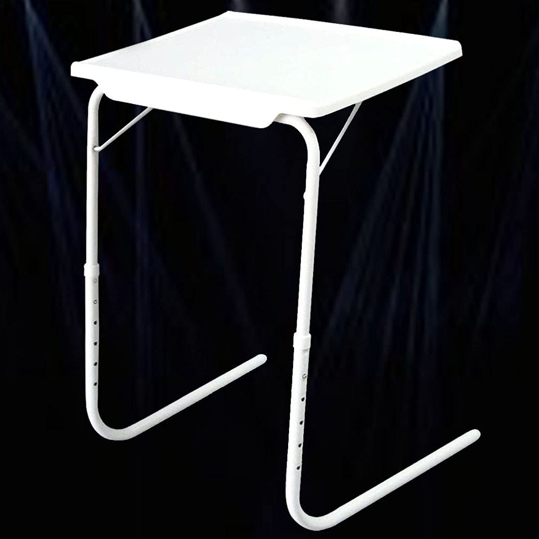 arovemic Table PRO MEX Multipurpose Laptop Table Mat Finish Table Smart Mate Foldable Folding Adjustable Tray Colur White