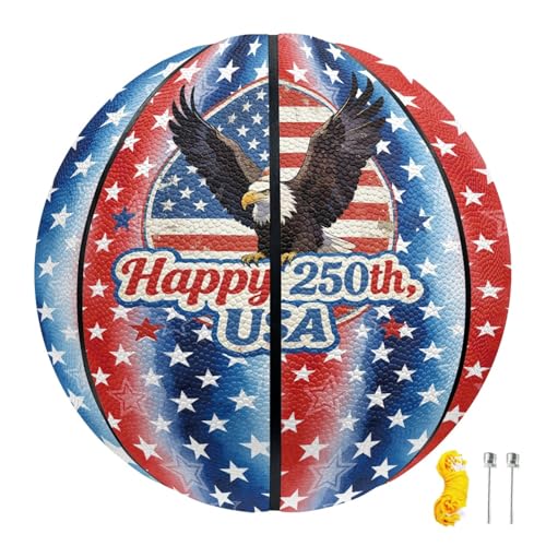Zengppxfd American Flag Custom Basketball Personalized with Name – Size