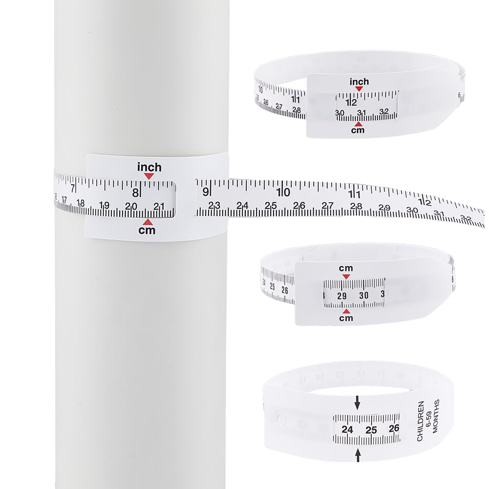 SUPERFINDINGS 4Pcs 4 Styles Head Measuring Tap PP Plastic Head Circumference Measuring Tape Body Physical Health Size Gauge Sublimation Blanks Tumbler Width Measurer, 32~77.5x1.3~3cm