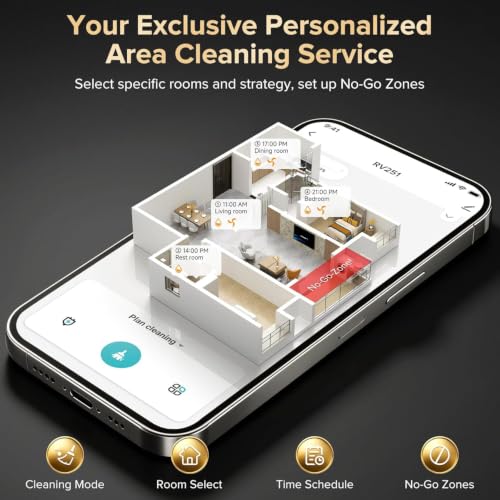 Image of Robot Vacuum and Mop Combo, Self-Emptying Robot Vacuum Cleaner with LiDAR Navigation, 6000Pa Suction, Smart Mapping, No-Go Zones and App Control for Pet Hair, Carpet and Hard Floors