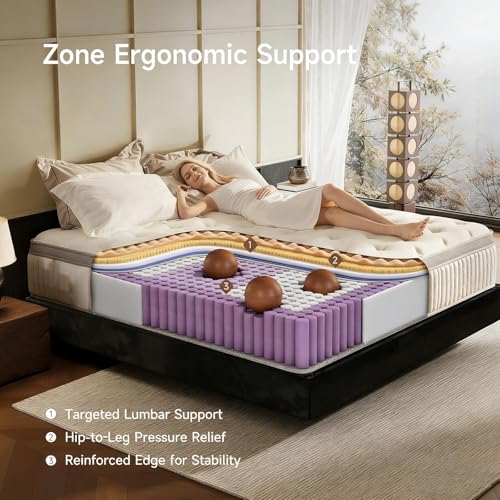 WARMDREAM Queen Mattress, 12 Inch Hybrid Queen Mattress in a Box, Memory Foam & Individual Pocket Springs, Medium Firm, Motion Isolation, Ideal for All Sleep Positions, CertiPUR-US Certified