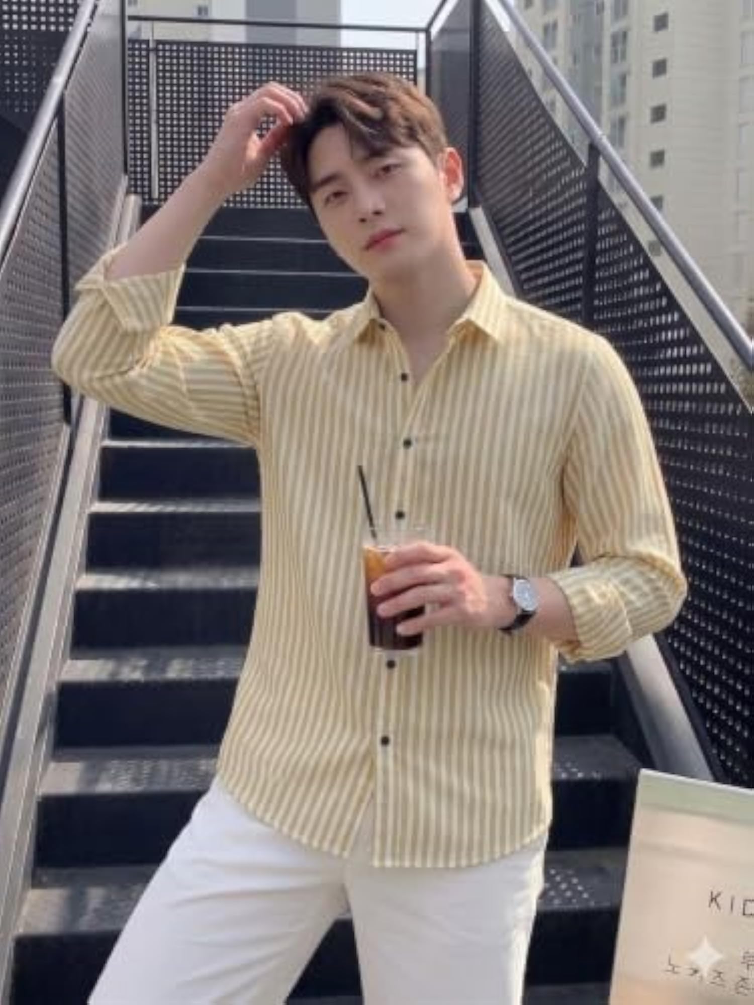 Men's Striped Casual Shirt, Regular Fit Full Sleeve