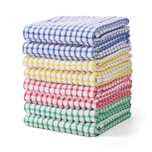 Egles 8 Packs Kitchen Dishcloths 15x27 Inches 100% Cotton Kitchen Dish Cloths for Washing Dishes Scrubbing Wash Cloths Dish Towels Sets (Mix Color)
