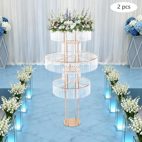 Présentoir à fleurs doré chic de 155 cm pour intérieur