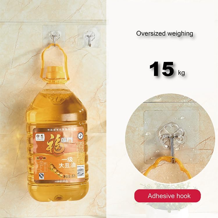 Miniatura 4 de ALLFONDO - Ganchos de pared adhesivos de acero inoxidable, 33 libras (máximo), paquete de 25, ganchos de pared impermeables a prueba de óxido para