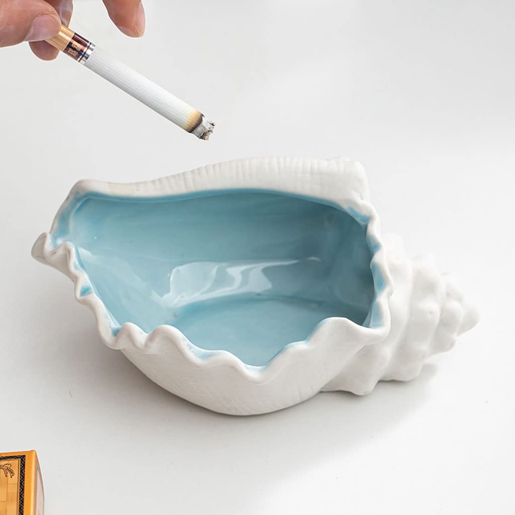 Popielniczka Wewnątrz Zewnątrz Nordic Creativity Conch kształt Popielniczka Ceramiczna Taca Ash Osobowości Domowy Dekoracja Dekoracji Przechowywanie Box Holder Popielniczka Dom Biuro(B)