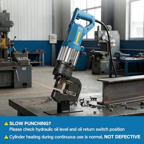 1600W Electric Hydraulic Hole Puncher, Max 5/16" Thick Metal Plate Punch, 1/4"-4/5" Hole Diameter with 5 Dies, for Steel Angle Iron Copper Aluminum & Tool Case by Crafthydro - Image 8