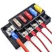 Mandark Car Fuse Block, 12V 4 Circuits Waterproof Vehicle Fuse Panel Relay Box Kit with LED Indicator Damp-Proof Cover, Auto ATO Blade Fuse Block, Universal for 12V/24V RV Truck Trailer