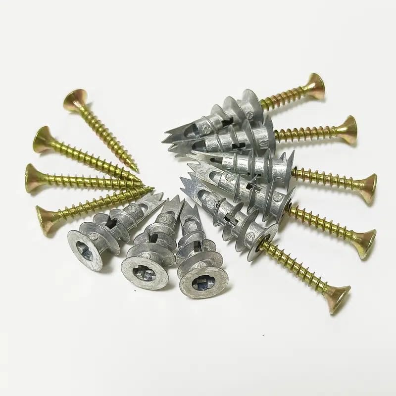 Anclajes autoperforantes de zinc con tornillos para paredes secas y placas de yeso pack de 20