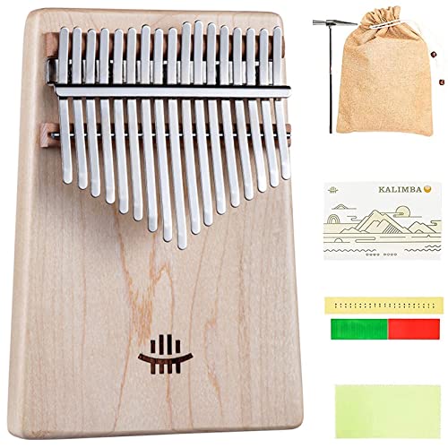 Kalimba thumb Piano 17 clés, piano à doigts avec sac de jute, halte à tunification et instruction d'étude, cadeau Mbira for enfants Débutants adultes professionnels, bois massif ( Size : Maple wood ) Cover